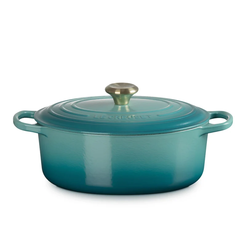 Cocotte ovale Evolution in ghisa vetrificata 29 cm Bleu Riviera