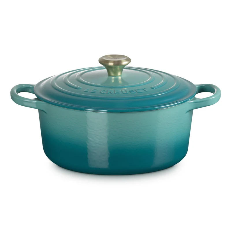 Cocotte rotonda Evolution in ghisa vetrificata 28 Cm Bleu Riviera