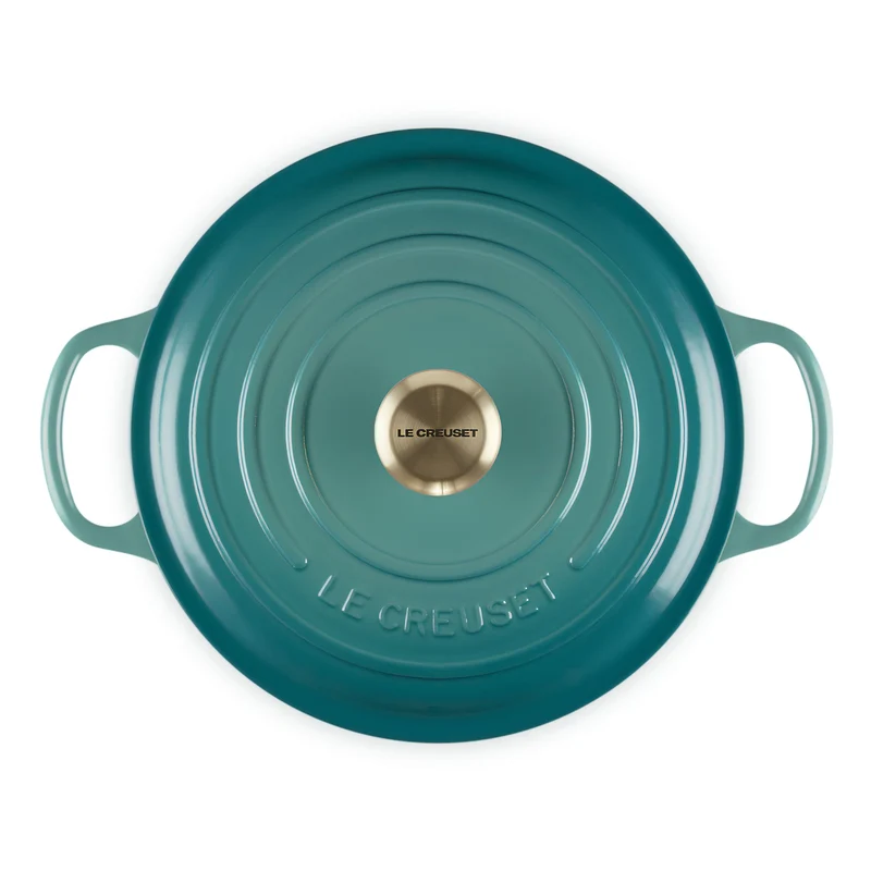 Cocotte rotonda Evolution in ghisa vetrificata 24 cm Bleu Riviera