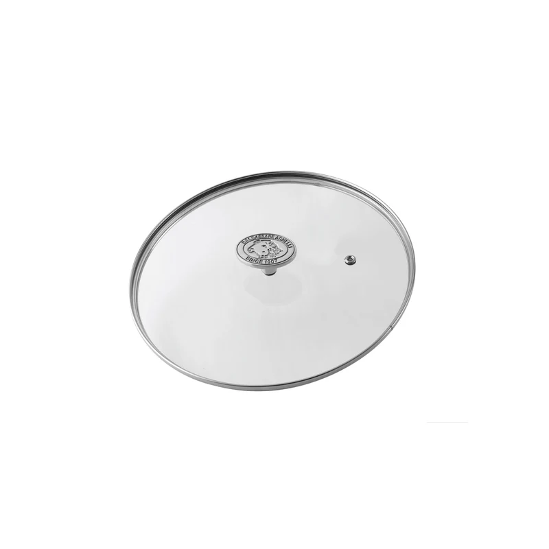 Coperchio In Vetro Con Pomello In Acciaio Inox Cm. 20