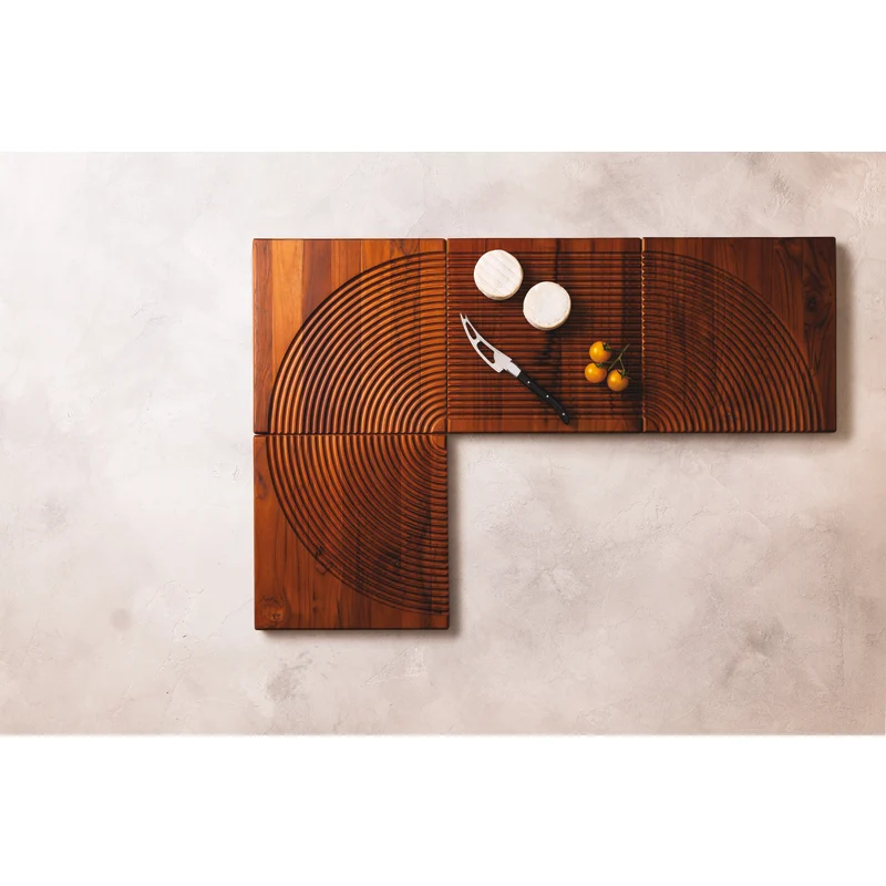 Tagliere Set 4 Pezzi Legno Teak 28 cm