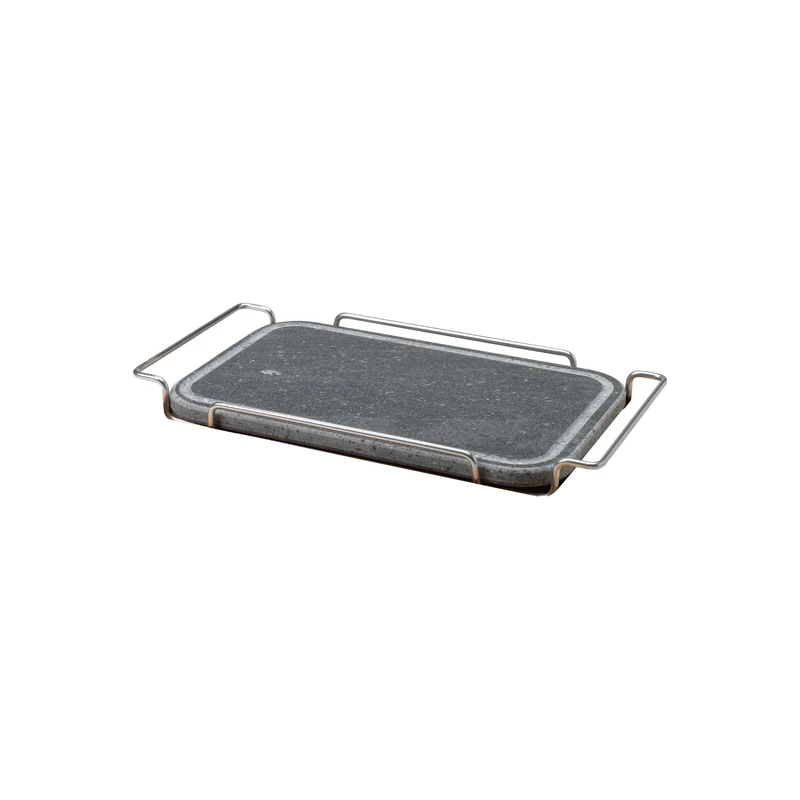 Pietra ret.spig.arrotond.cm 25x35 c/supporto acciaio inox 18/10