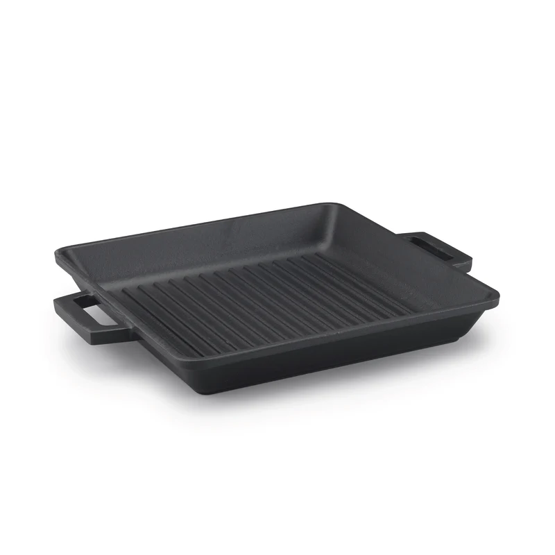 Griglia cm 26x26 - 2 maniglie in ghisa - matt black
