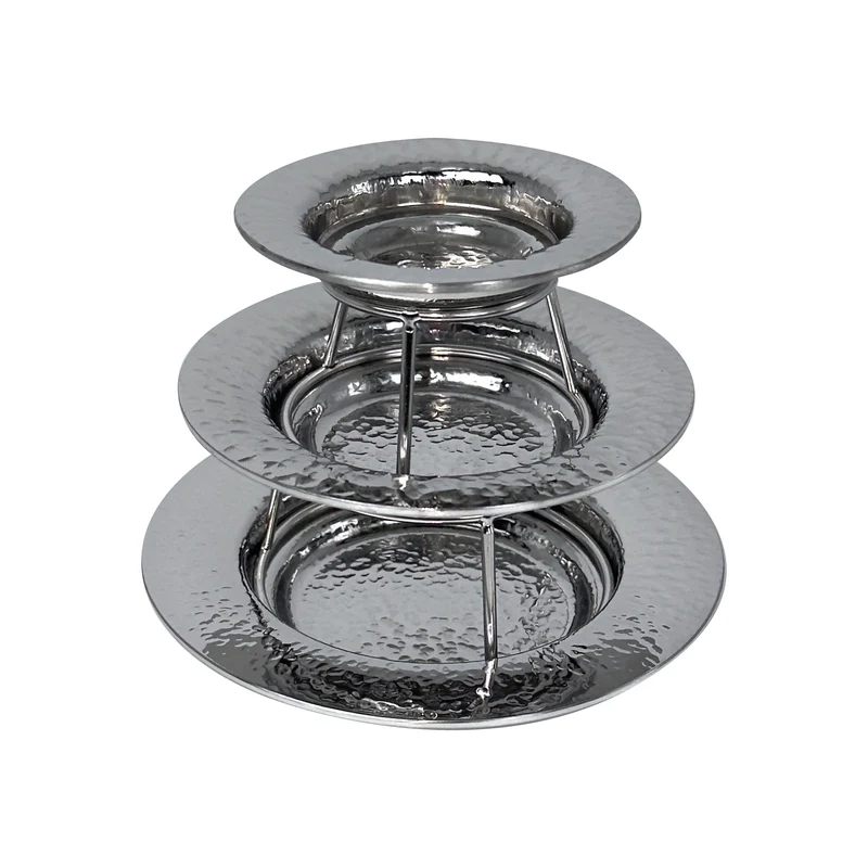 KIT A SERVIRE ALUMPLATE 3PLY CM 05-07-09 CON 2 ALZATINE IN ACCIAIO