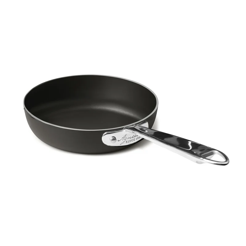 Padella svasata alta "saltare" in alluminio alblack induzione con un manico inox cm. 32