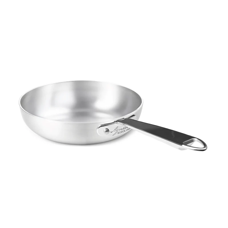 Padella svasata alta "saltare" in alluminio induzione con un manico inox cm. 32
