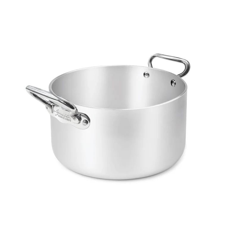 Casseruola alta in alluminio induzione con due maniglie inox cm. 20