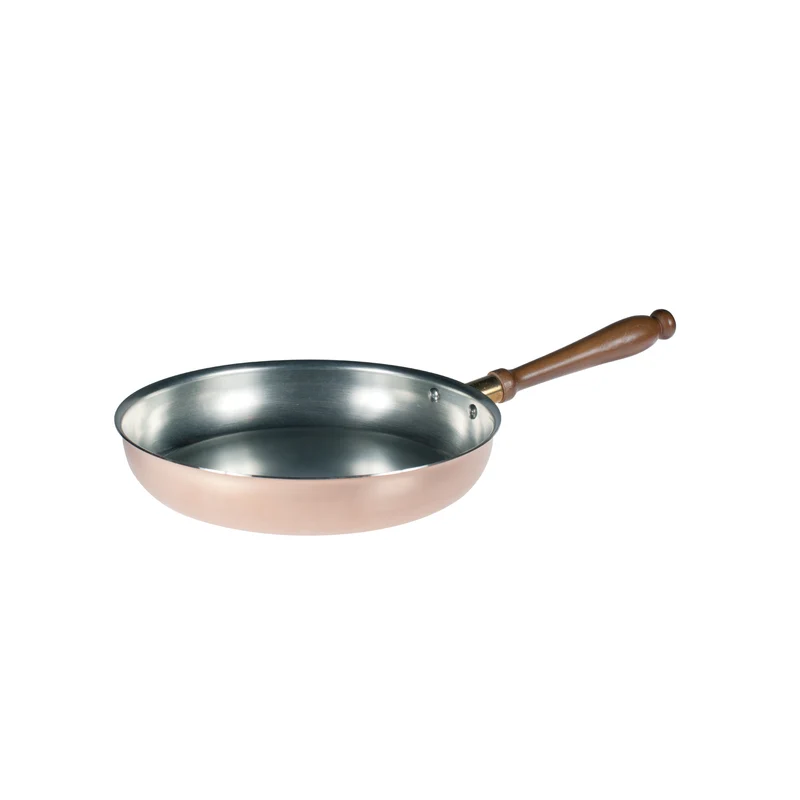 Padella leggera rame 1/m legno cm 26