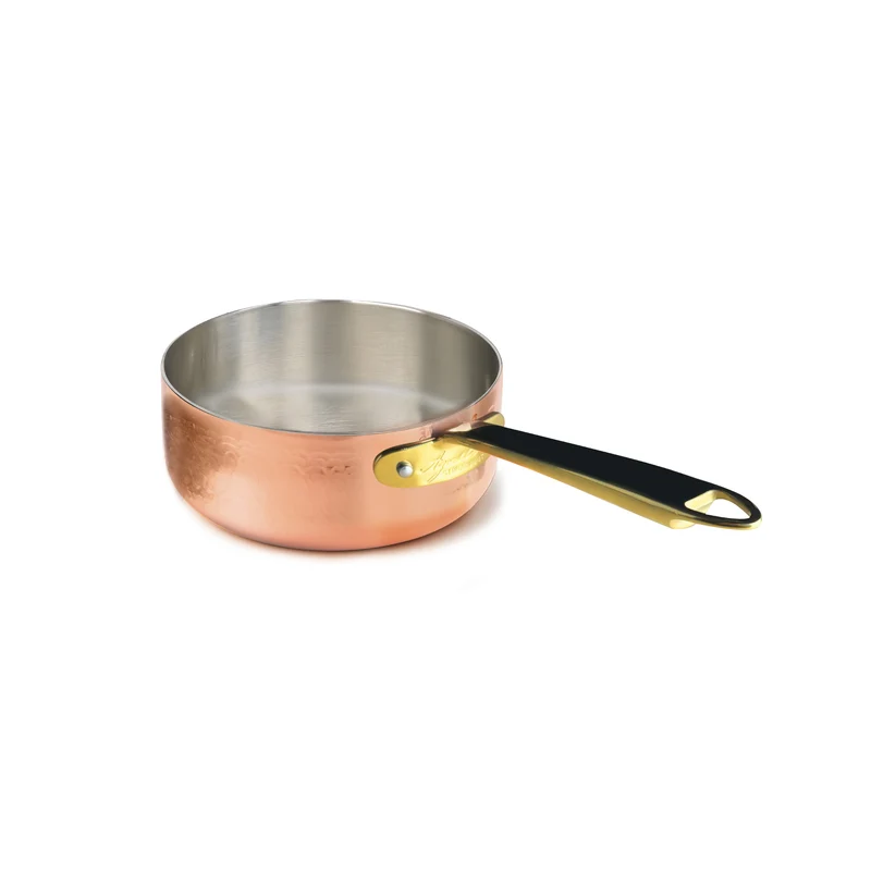 Casseruola Bassa in rame martellato stagnato a mano 2mm 24cm