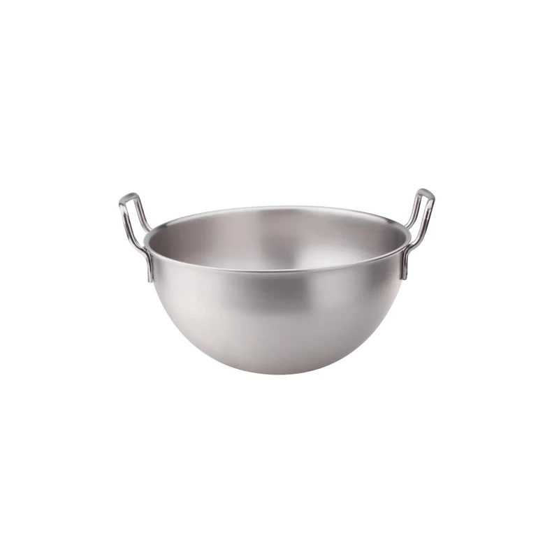 Bastardella semisferica in acciaio inox con maniglie cm. 40