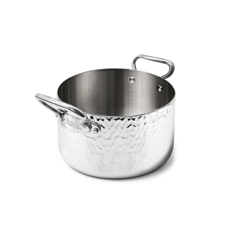 Casseruola Alta Aluinox Martellato 3Ply 2/Manici 1907 Cm 20