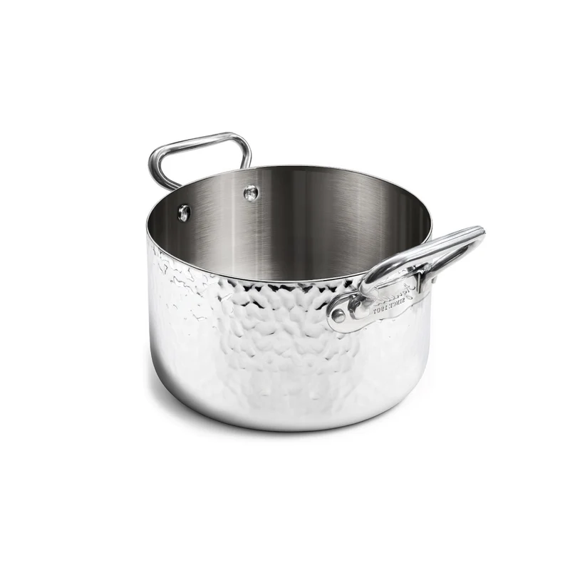 Casseruola Alta Aluinox Martellato 3Ply 2/Manici 1907 Cm 20