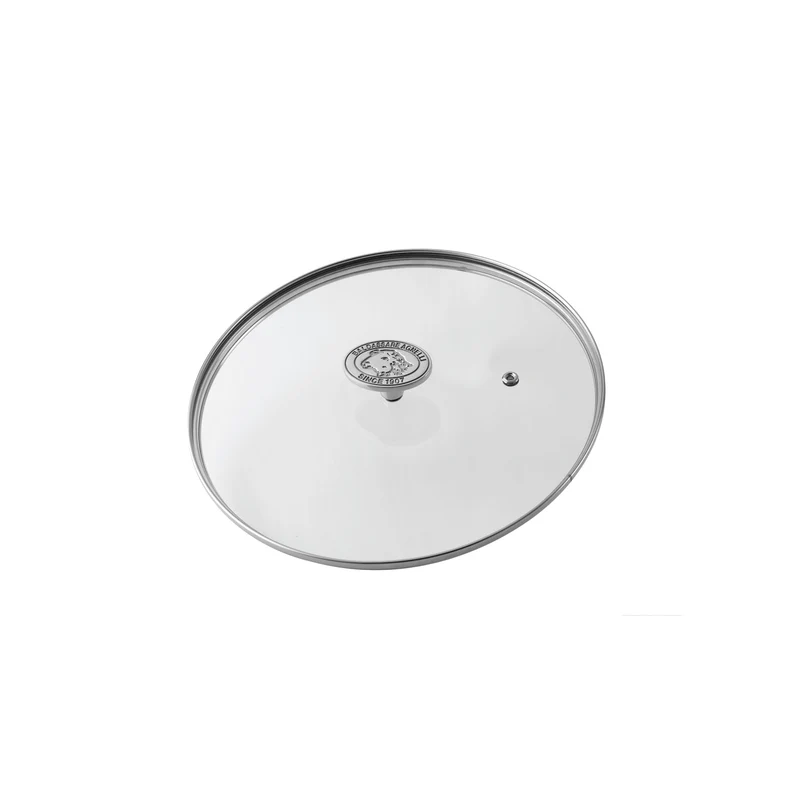 Coperchio In Vetro Con Pomello In Acciaio Inox Cm. 24