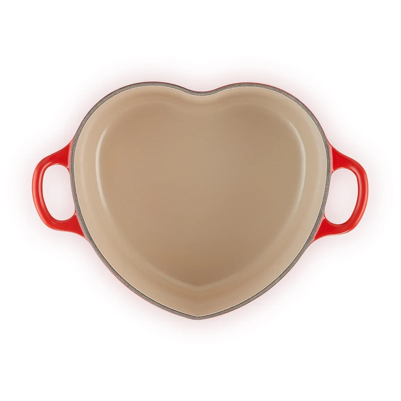 Cocotte a cuore in ghisa vetrificata con pomello a cuore 20 Ciliegia