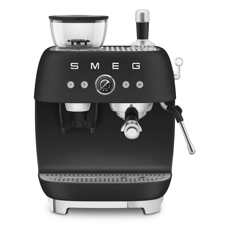 Macchina per caffè espresso manuale con macinacaffè Nero Opaco Plug EU