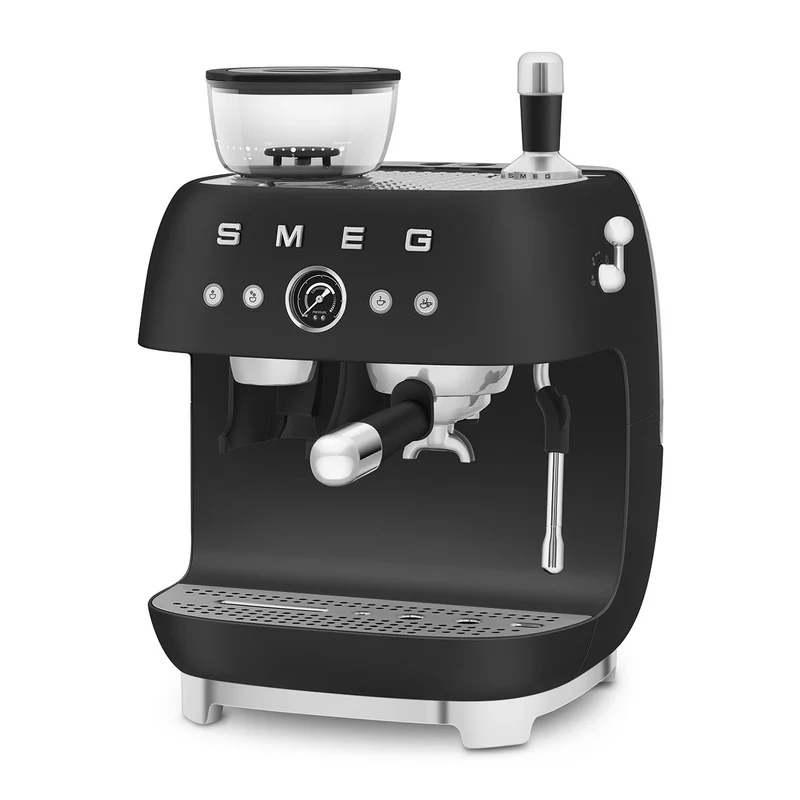 Macchina per caffè espresso manuale con macinacaffè Nero Opaco Plug EU