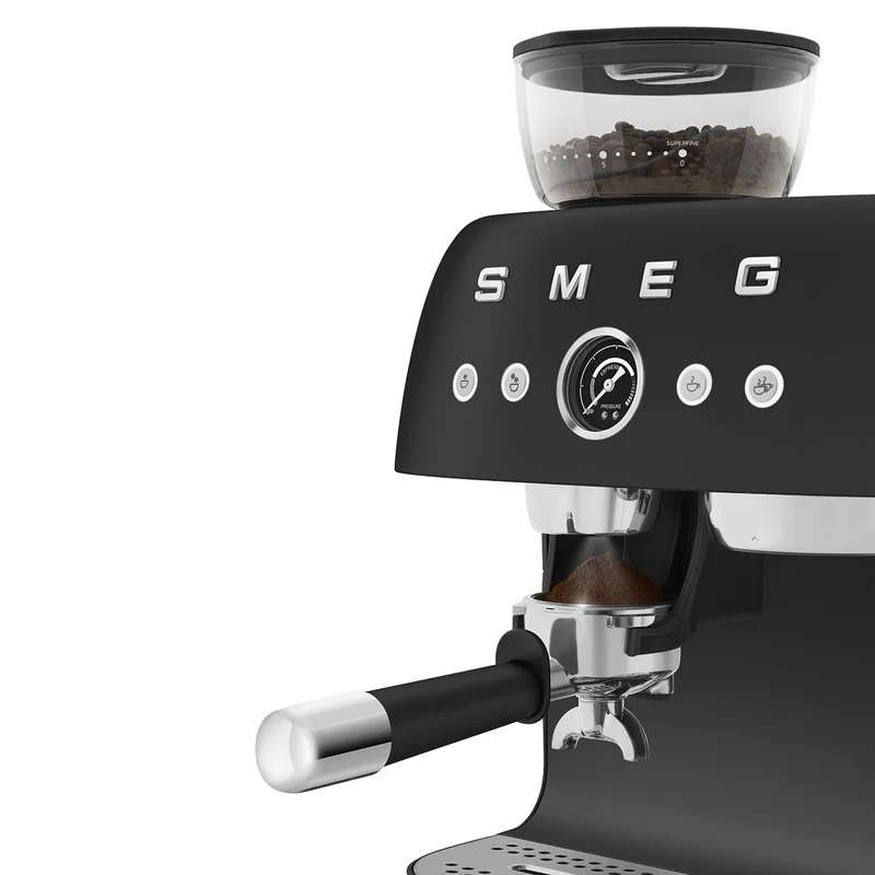 Macchina per caffè espresso manuale con macinacaffè Nero Opaco Plug EU