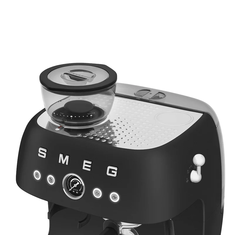 Macchina per caffè espresso manuale con macinacaffè Nero Opaco Plug EU