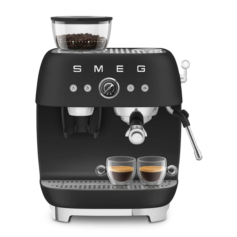 Macchina per caffè espresso manuale con macinacaffè Nero Opaco Plug EU