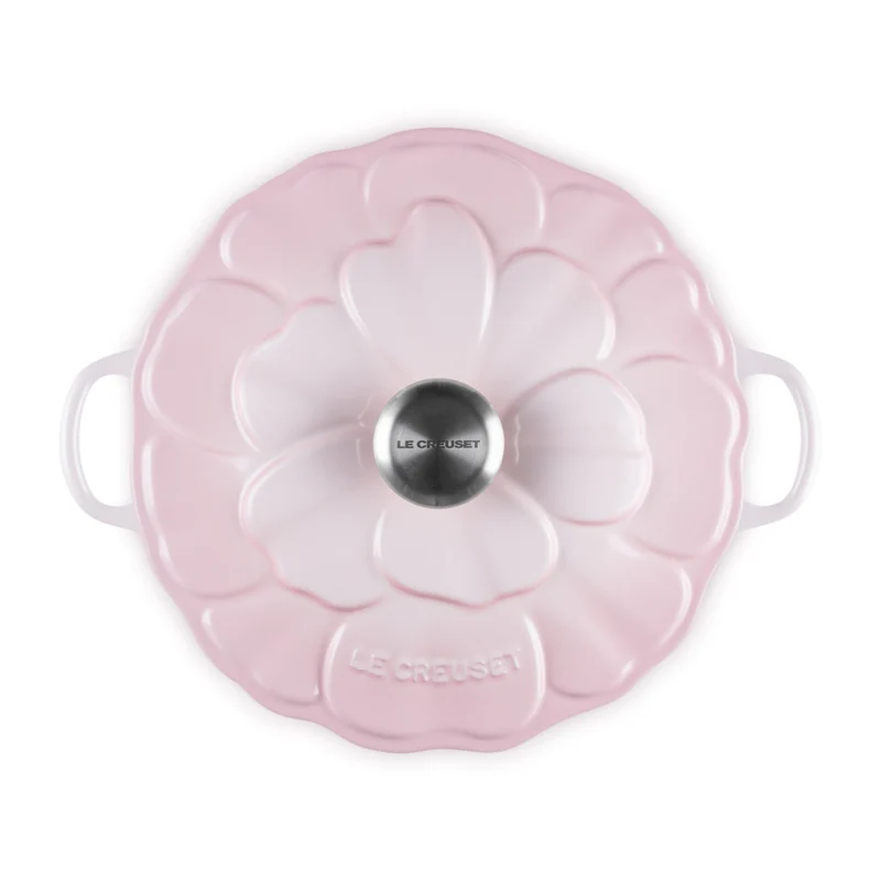 Tegame basso con coperchio a fiore in ghisa vetrificata 26 cm