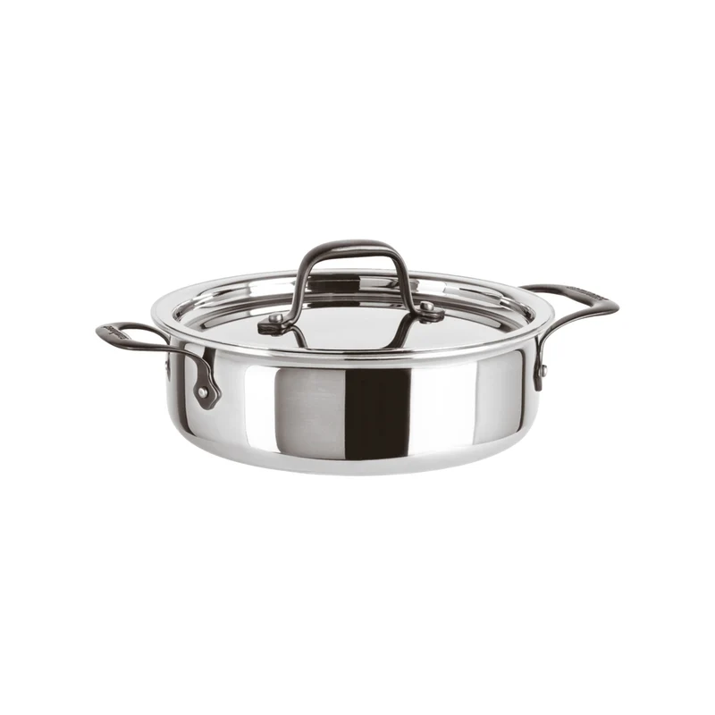 Casseruola Bassa 2 M Con Coperchio Cm 24 Home Chef Inox