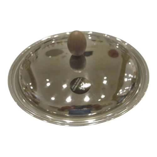 Coperchio Acciaio Con Pomello In Legno 24 Cm