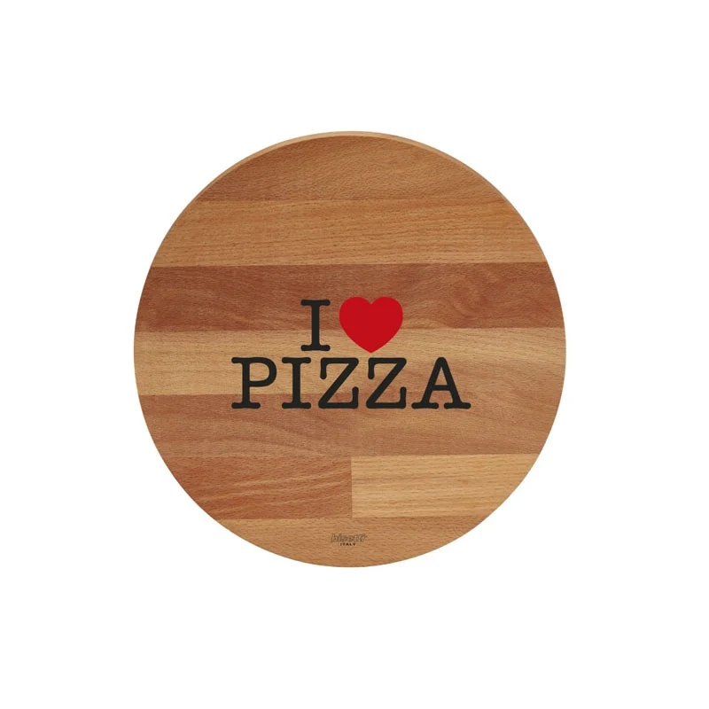 Tagliere Tondo Diam. 30 Cm I Love Pizza / Black & Red