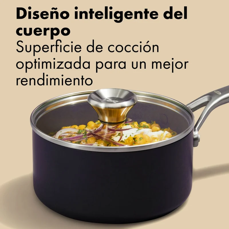 Set de 2 cazos cerámicos con tapa Professional NonStick OXO