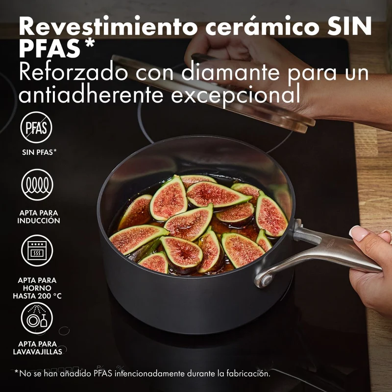 Set de 2 cazos cerámicos con tapa Professional NonStick OXO