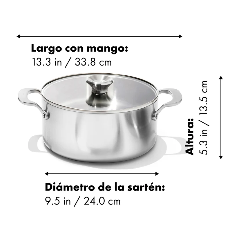 Cacerola con tapa 3PLY de acero inoxidable Mira OXO