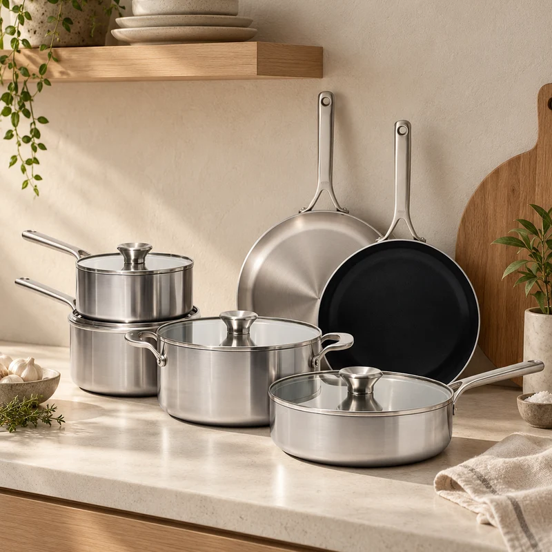 Batería de cocina de acero inoxidable 3PLY Mira OXO