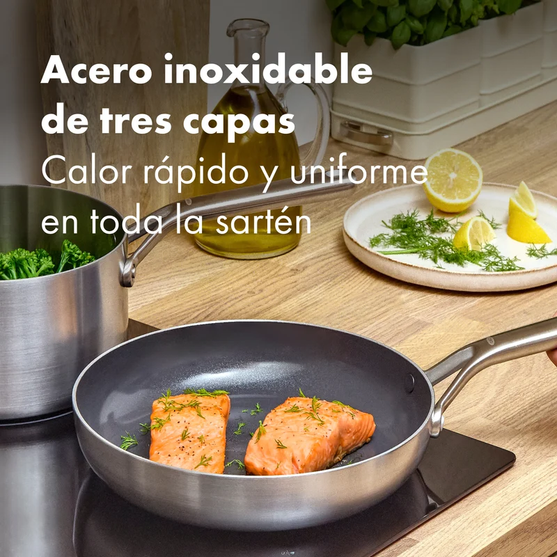 Sartén cerámica con exterior de acero inoxidable Mira OXO