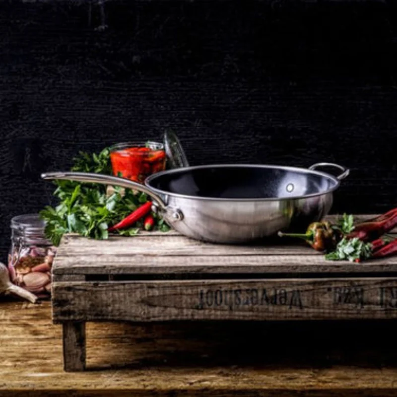 Wok cerámico con exterior de acero inoxidable Premiere GreenPan