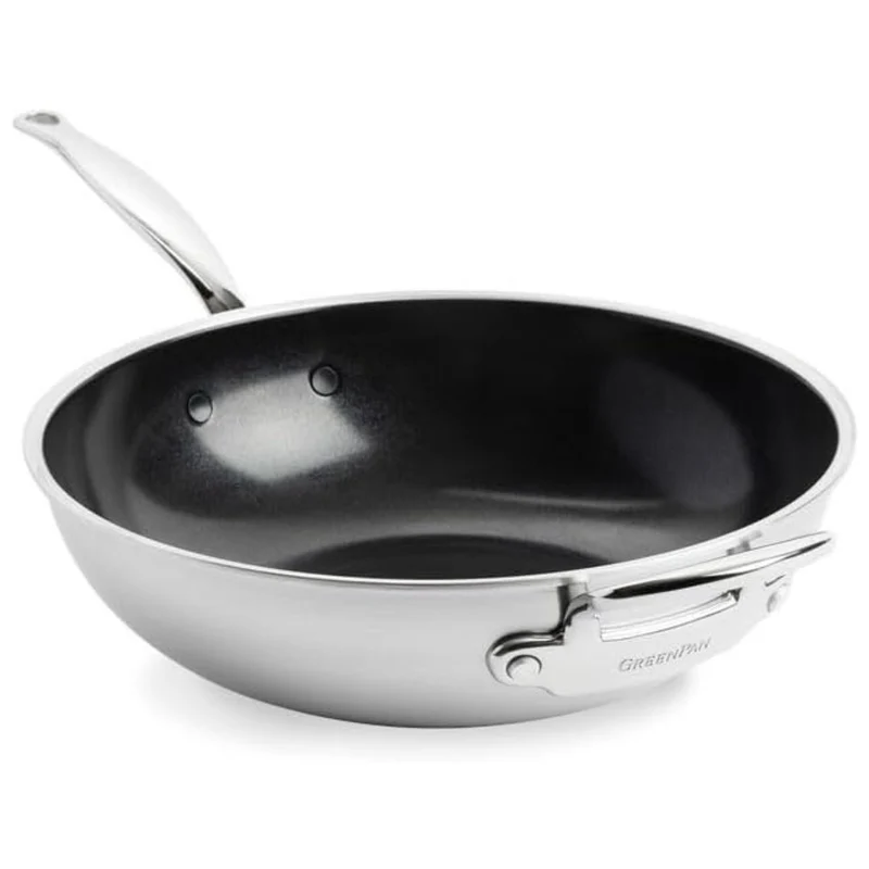 Wok cerámico con exterior de acero inoxidable Premiere GreenPan
