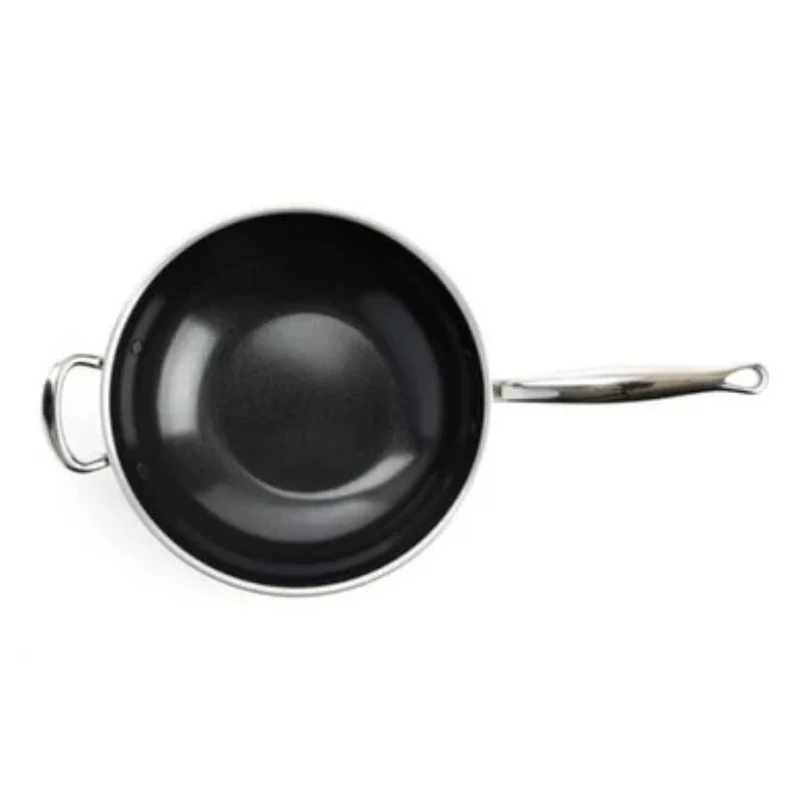 Wok cerámico con exterior de acero inoxidable Premiere GreenPan