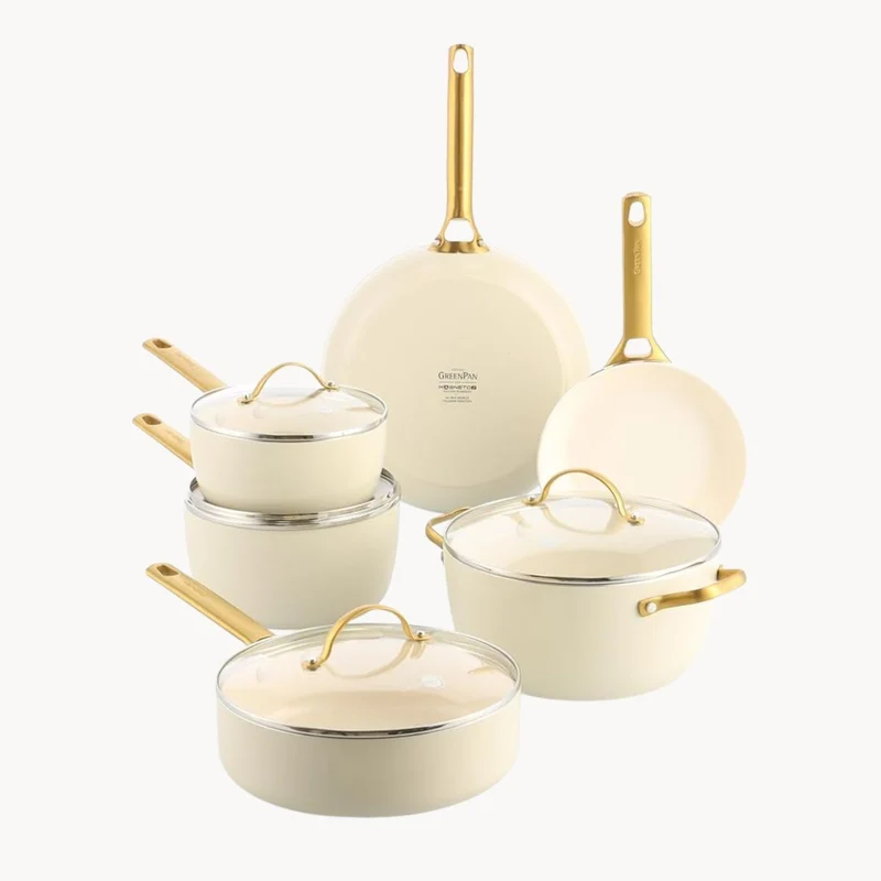 Batería de cocina 6 piezas cerámicas Padova Cream White GreenPan