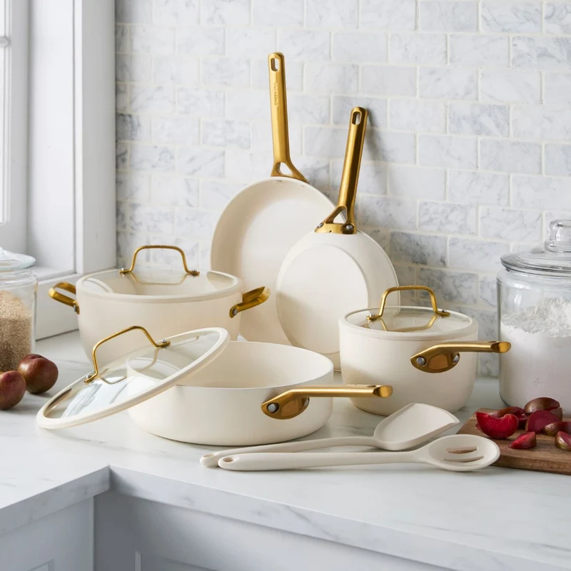 Batería de cocina 6 piezas cerámicas Padova Cream White GreenPan