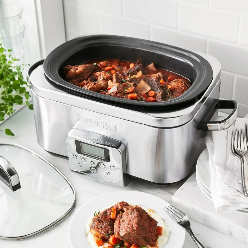 Olla de cocción lenta multifunción Elite de acero inoxidable GreenPan