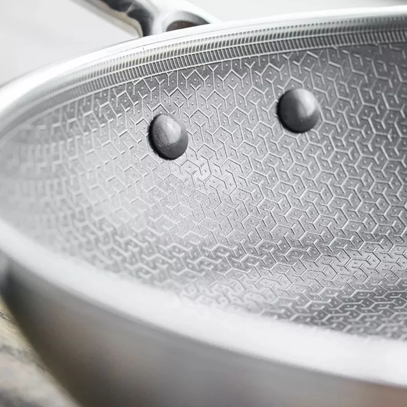 Wok cerámico de acero inoxidable tricapa con fondo de nido de abeja Apex GreenPan