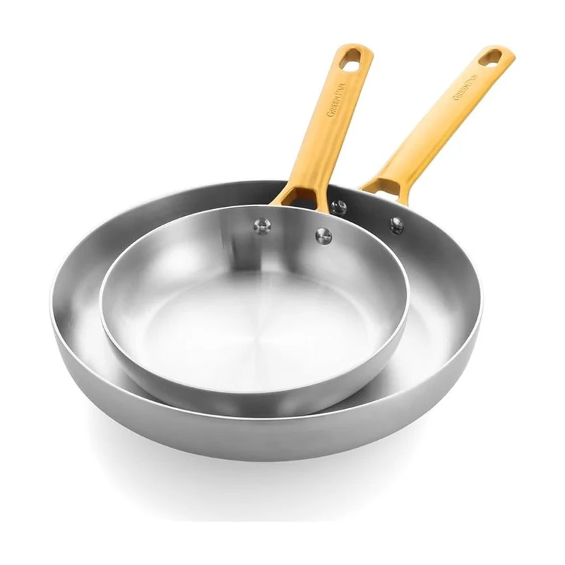 Set de 2 sartenes de acero inoxidable tricapa Padova Reserve GreenPan