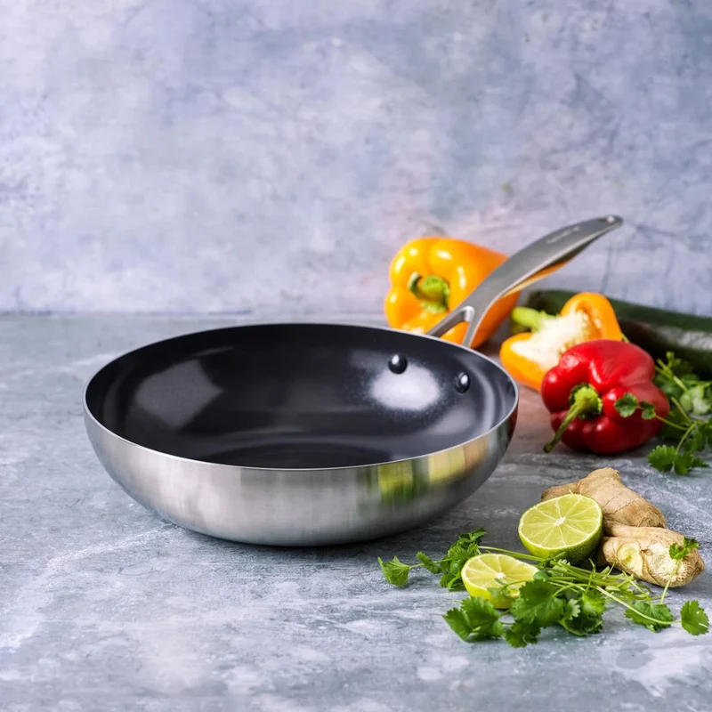 Wok cerámico con exterior de acero inoxidable Geneva GreenPan