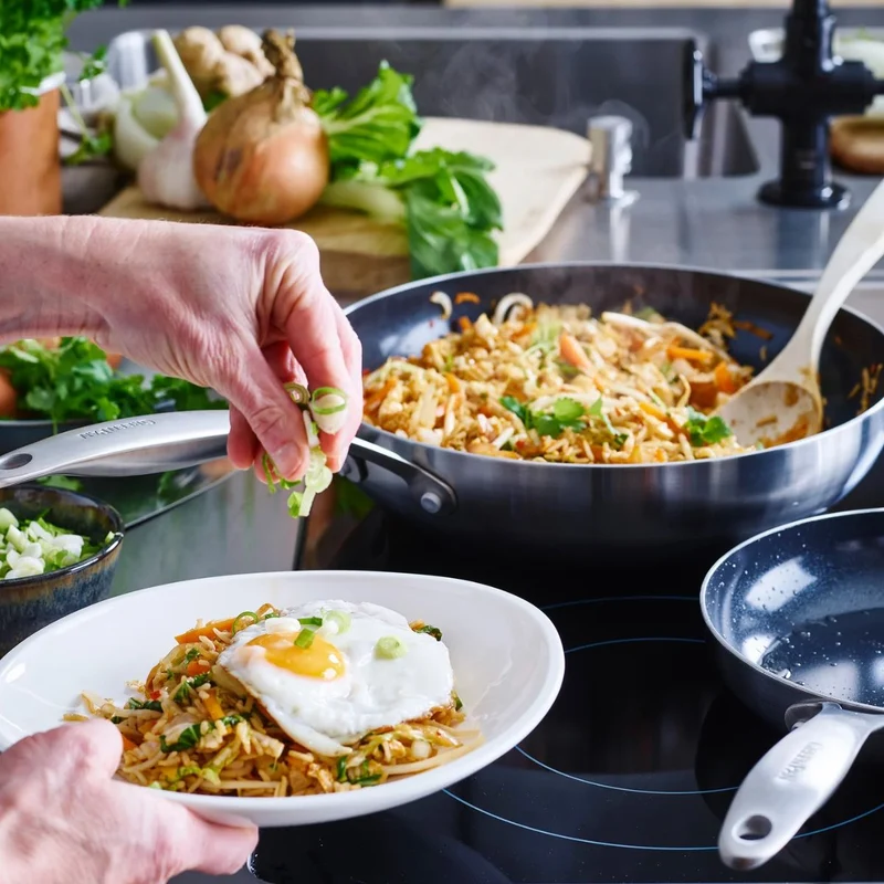 Wok cerámico con exterior de acero inoxidable Geneva GreenPan