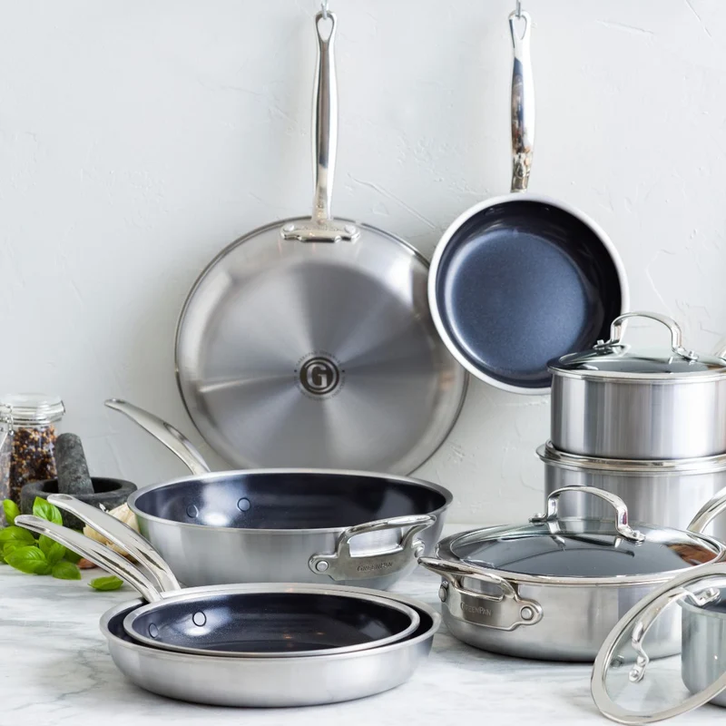 Sartén cerámica con exterior acero inoxidable Premiere GreenPan