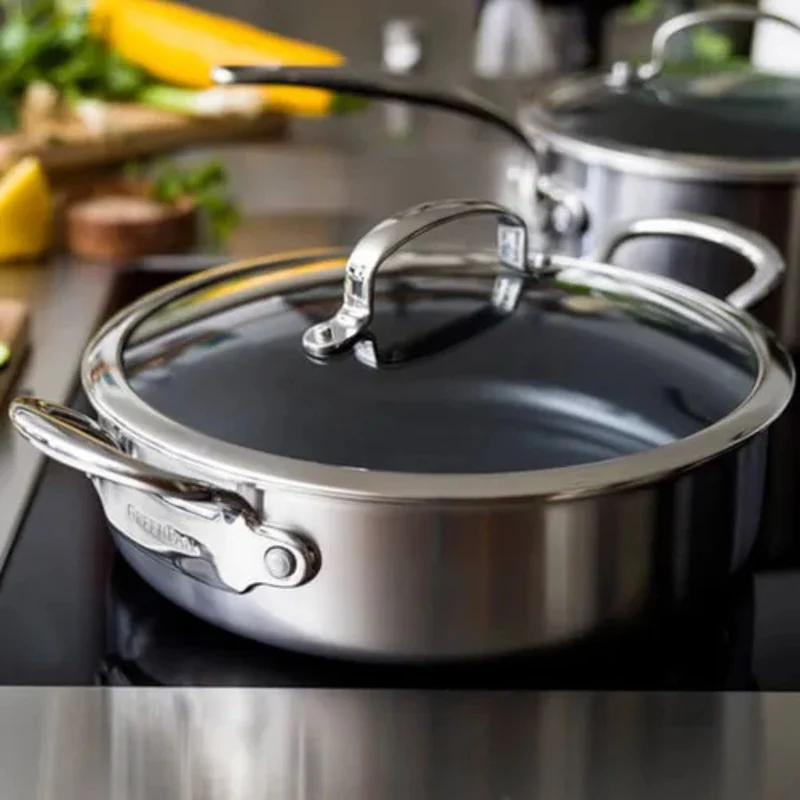 Cacerola baja cerámica con exterior acero inoxidable Premiere GreenPan