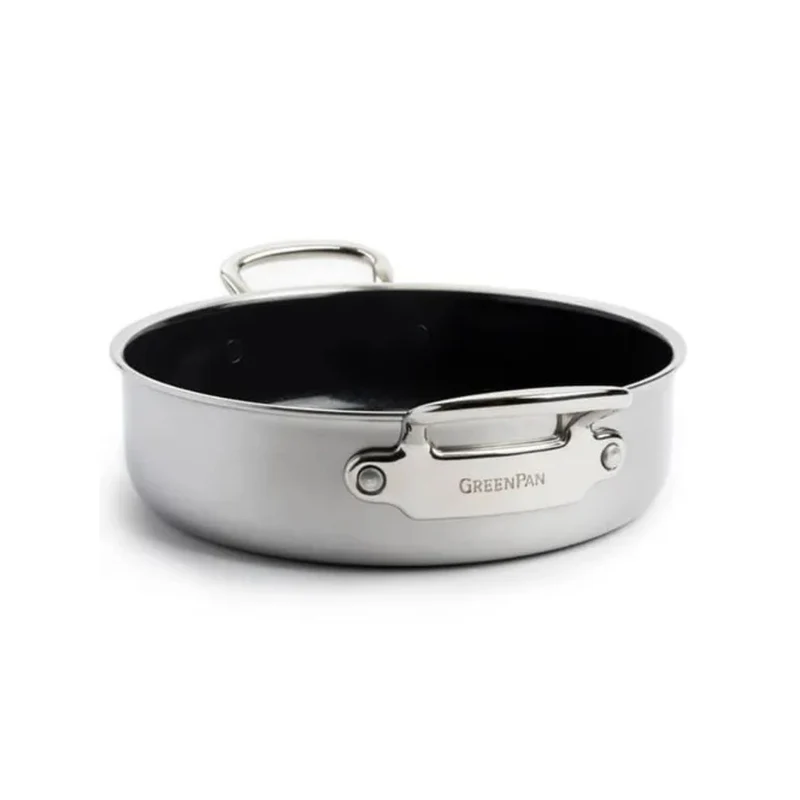Cacerola baja cerámica con exterior acero inoxidable Premiere GreenPan