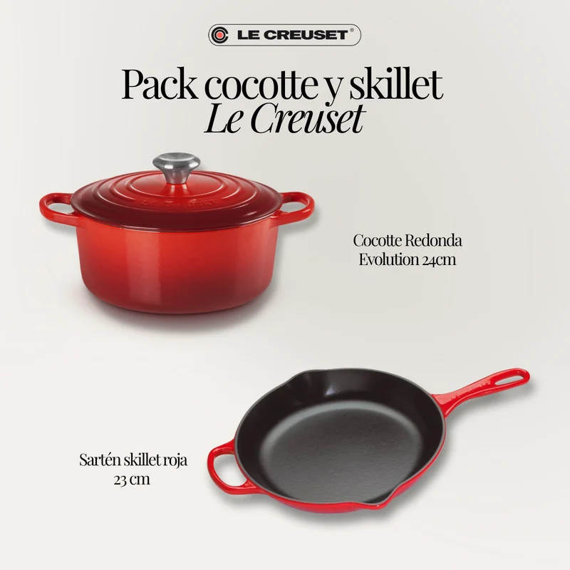 Pack cocotte y skillet Le Creuset