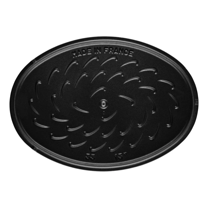 Fuente de horno ovalada de hierro fundido con tapa Staub