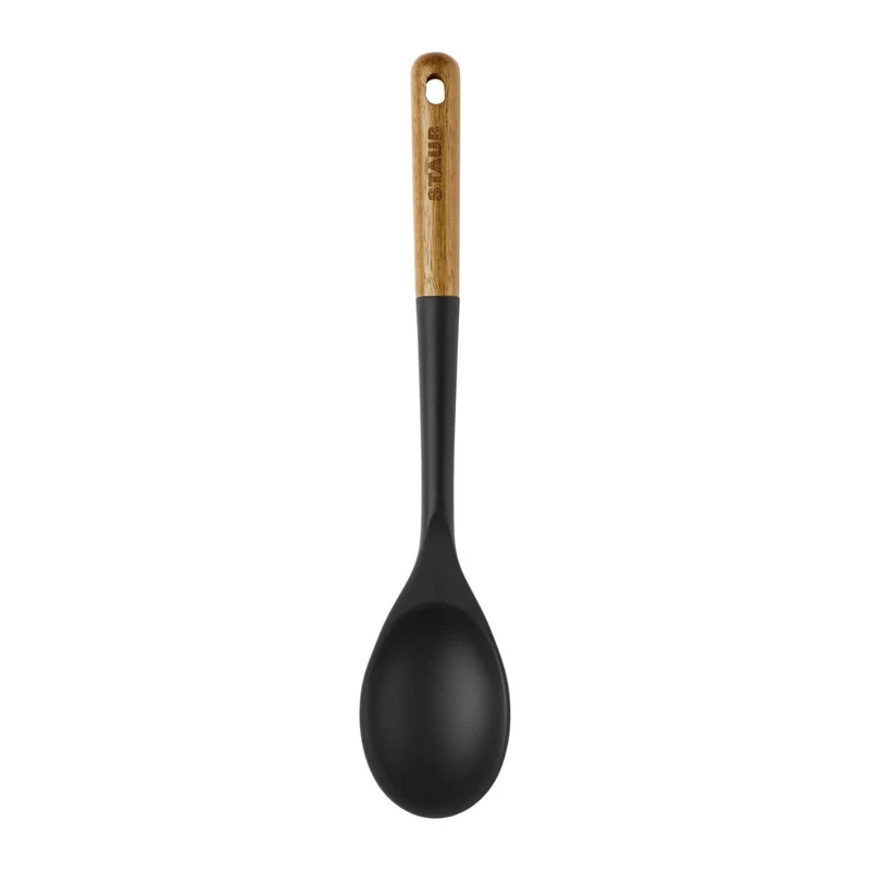 Cuchara de silicona para servir con mango de madera Staub