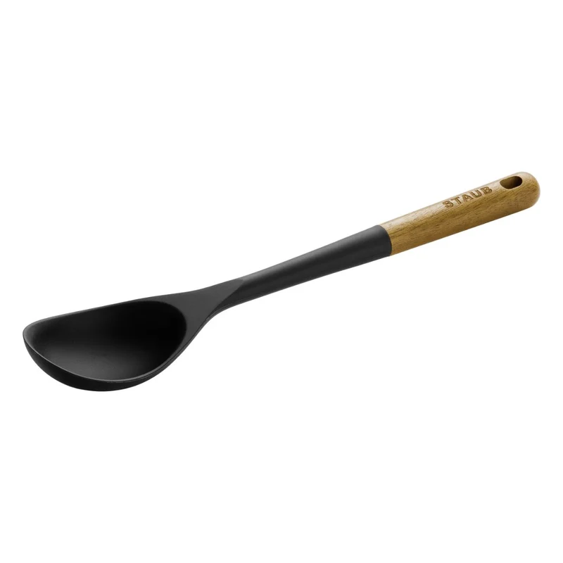 Cuchara de silicona para servir con mango de madera Staub