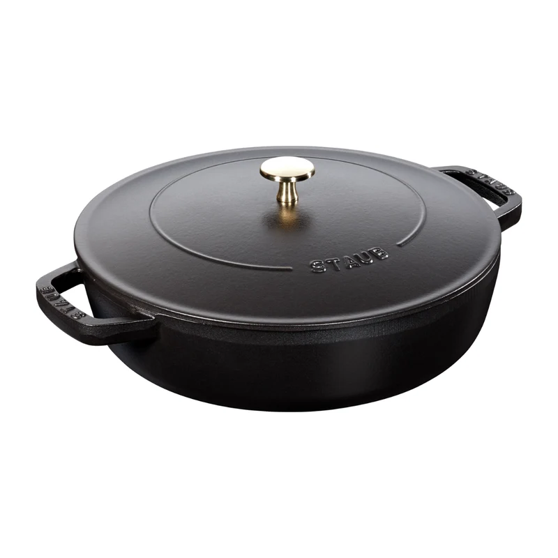 Cocotte baja tipo cacerola de hierro fundido Staub